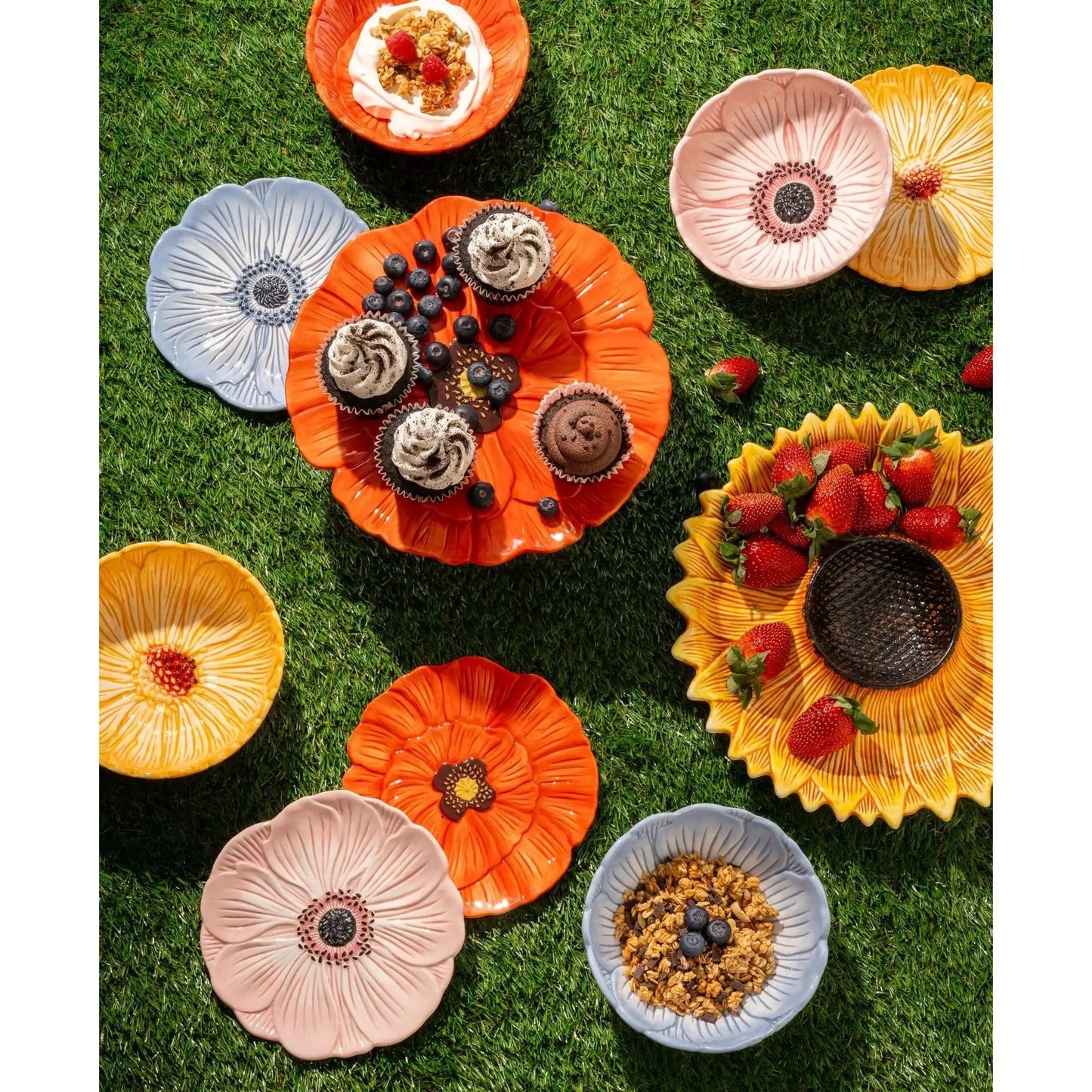 Pink Poppy Flower Cereal Bowl