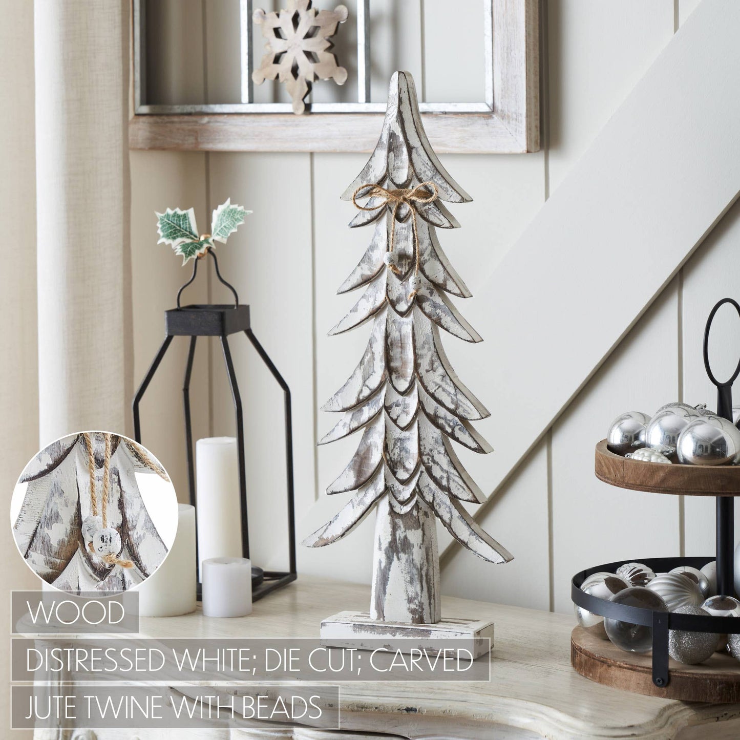 Distressed Wood Tree 21x8.5x2