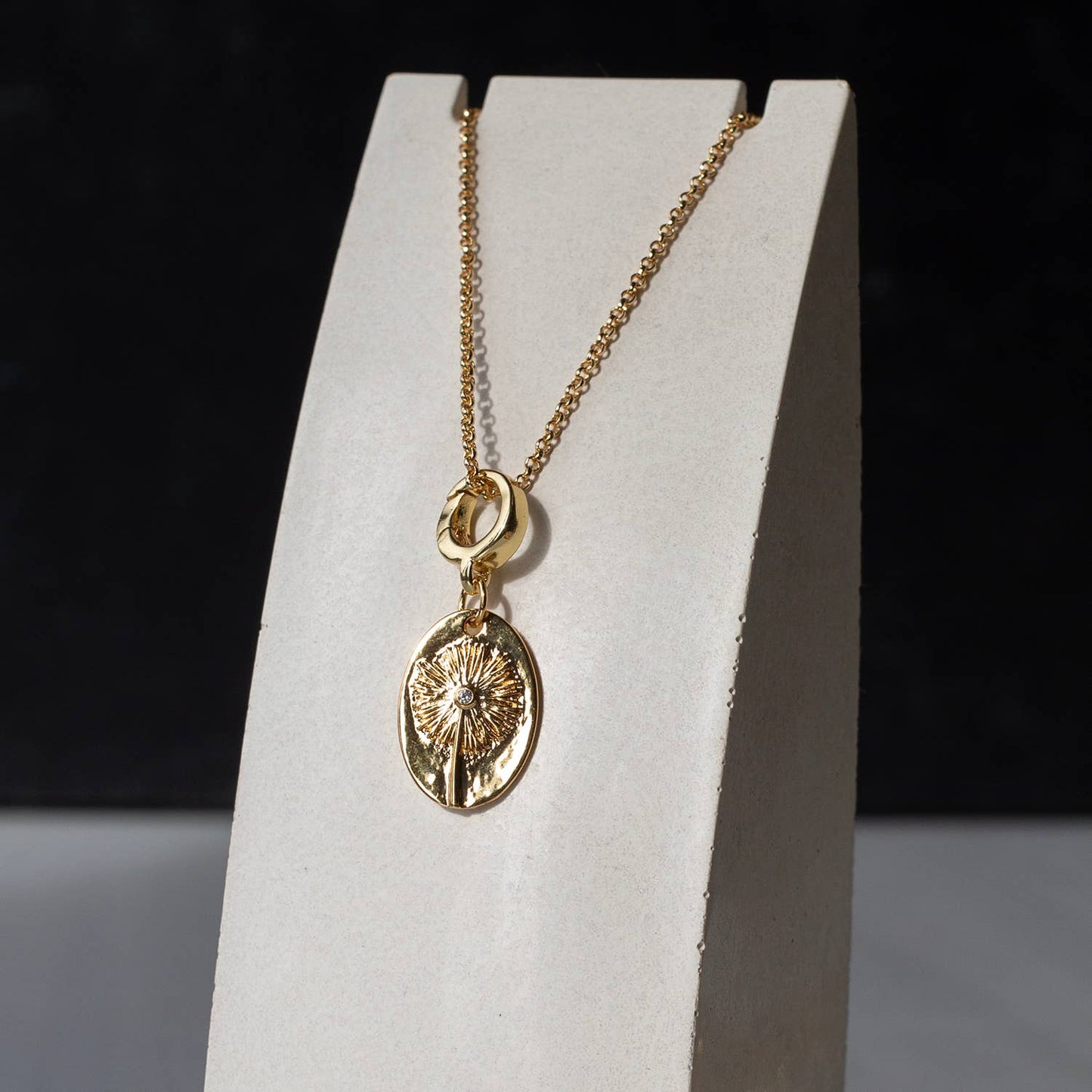 Dandelion Charm, CZ, Charm Bar, Charm Necklace, Bag Charm