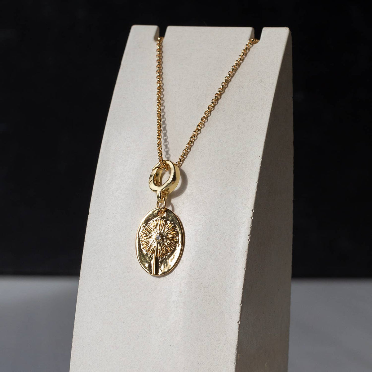 Dandelion Charm, CZ, Charm Bar, Charm Necklace, Bag Charm