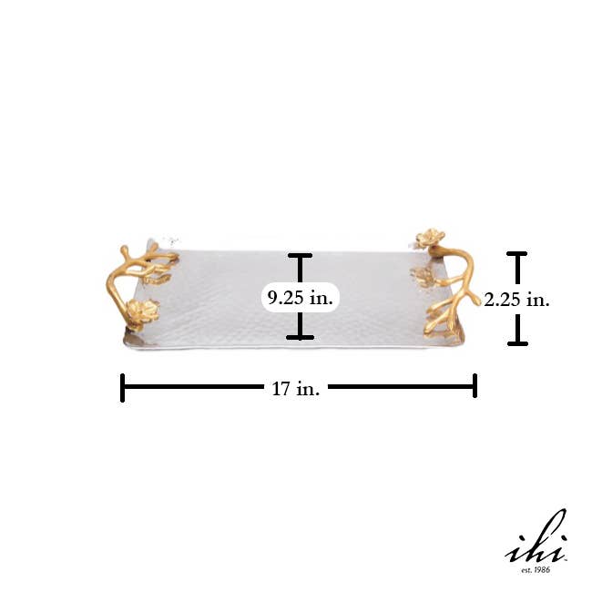 Golden Floral Tray