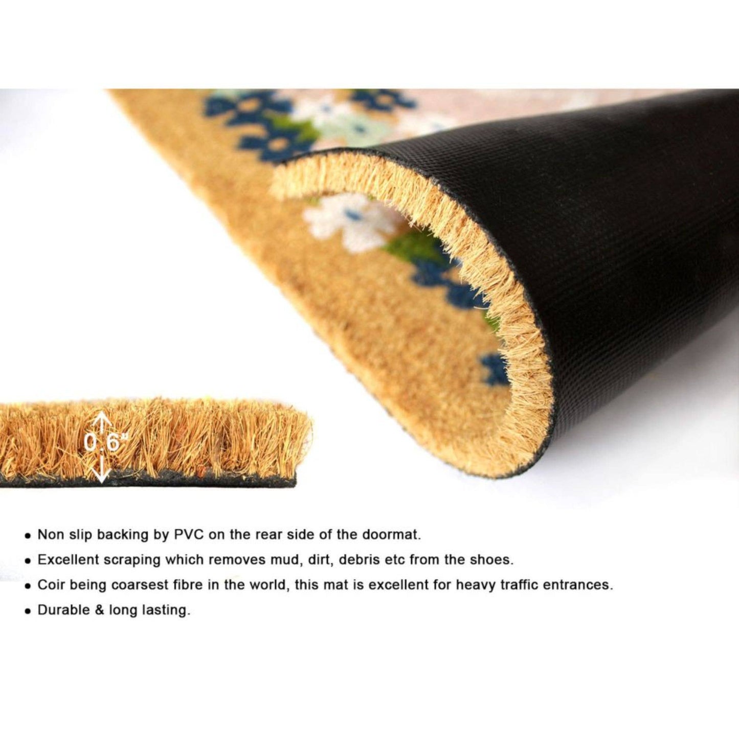 Tufted Home Mason Jar Coir Doormat, 18" x 30"
