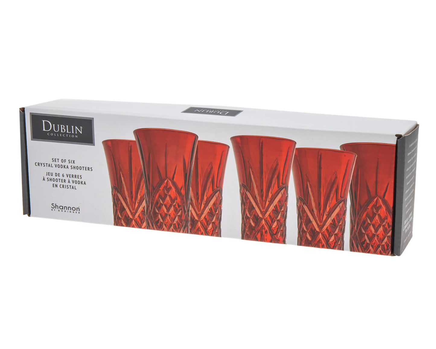Set of Six Dublin Red Shot Glasses - Holiday