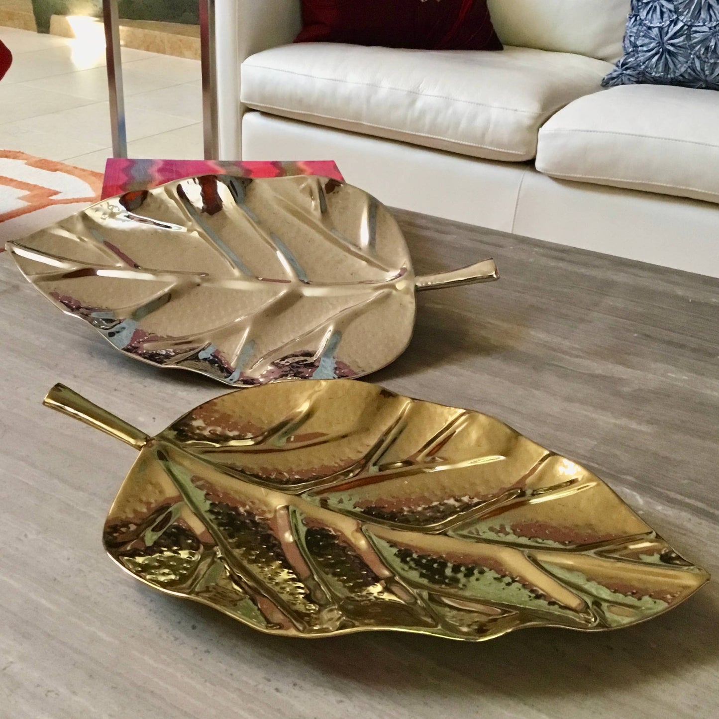 Polished Nickel Leaf Tray