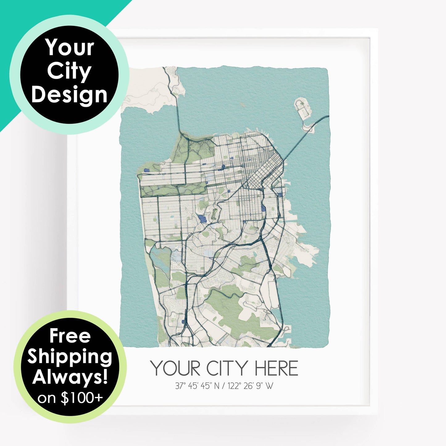Wendell City Map Print -
