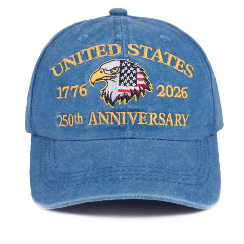 250th Anniversary Flag Eagle Embroidered Baseball Cap