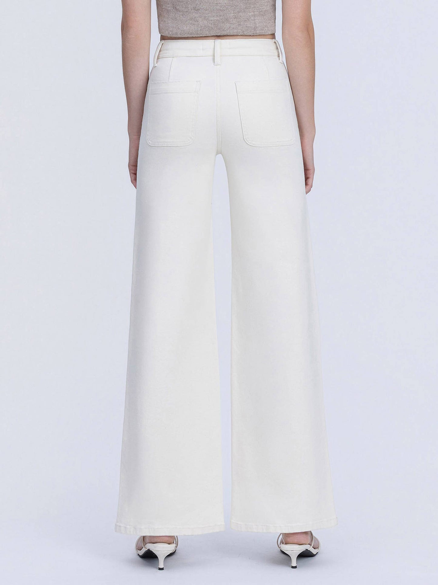 HIGH RISE NATURAL COLOR DRAWSTRING WIDE LEG JEANS T7259NTR