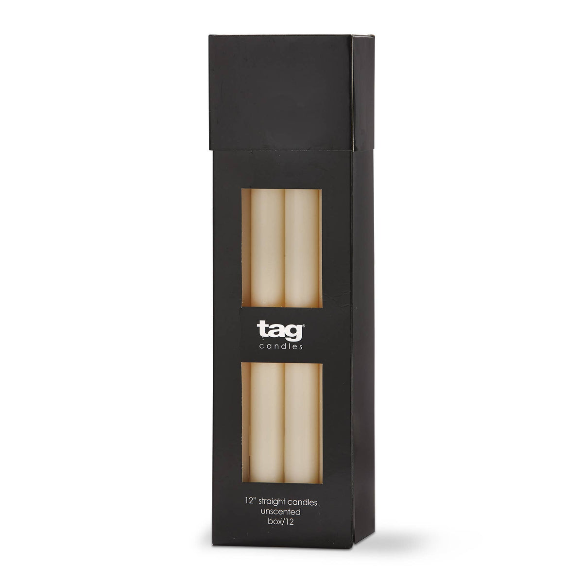 12" Straight Candle Ivory Wax Everyday