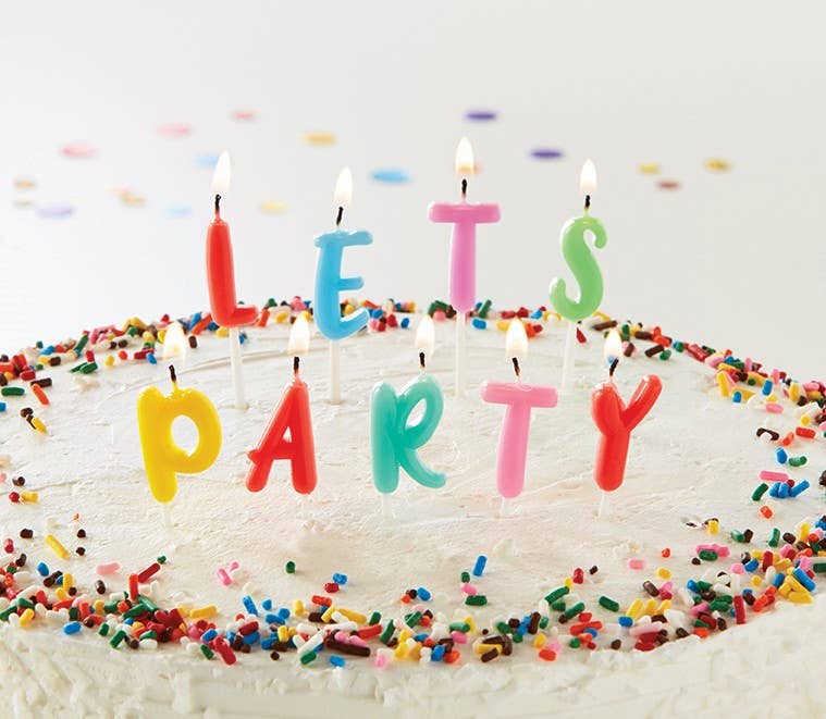 Lets Party Candle Set Multi Paraffin Wax