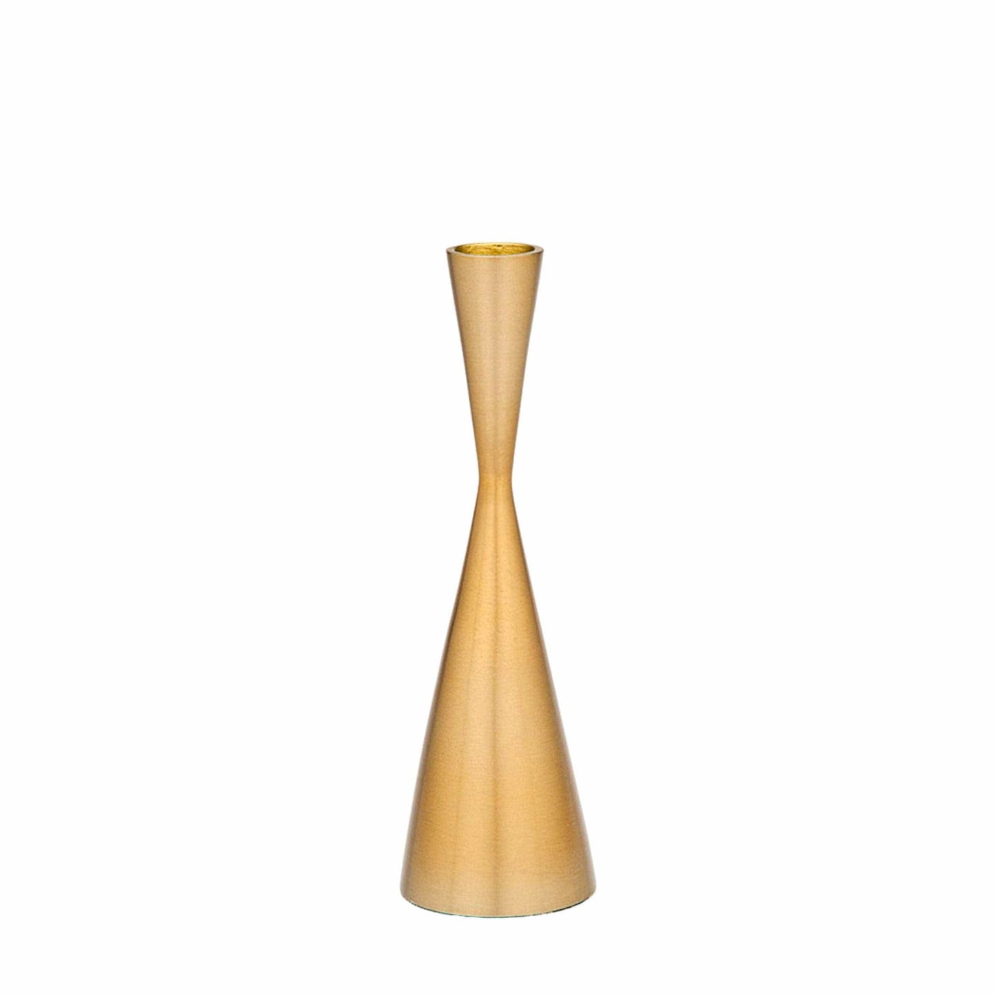 Hourglass Gold Tapered Candlestick