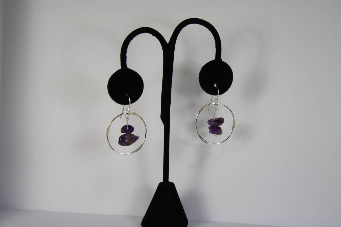 Sterling Silver Earrings W/Amethyst