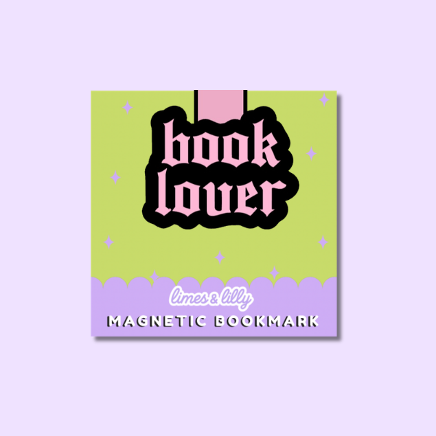 Gothic Book Lover Black and Pink Magnetic Bookmark