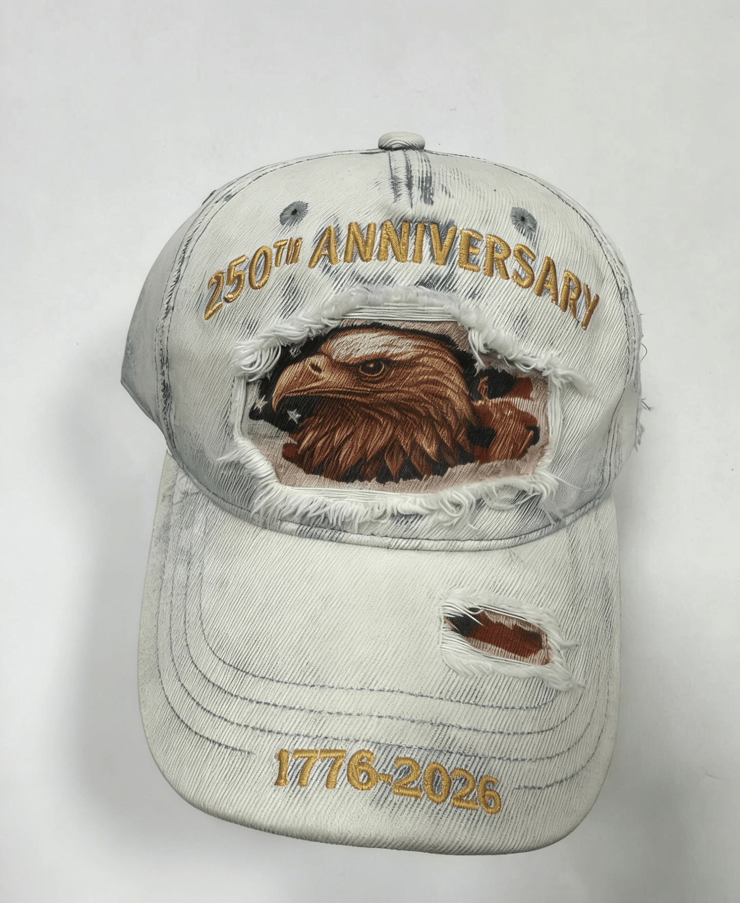 250th Anniversary USA Flag Embroidered Denim Baseball Cap