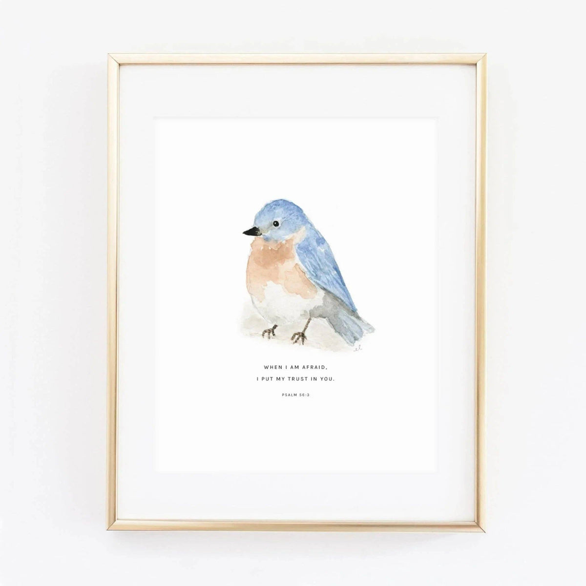 Psalm 56:3 bluebird scripture print