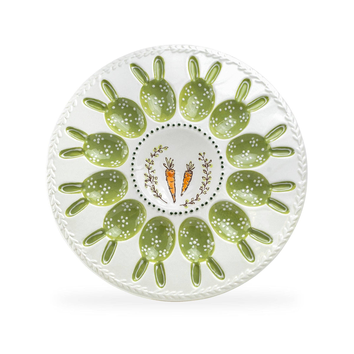 Carrot Bunny Garden 12 Count 11.5" Egg Platter