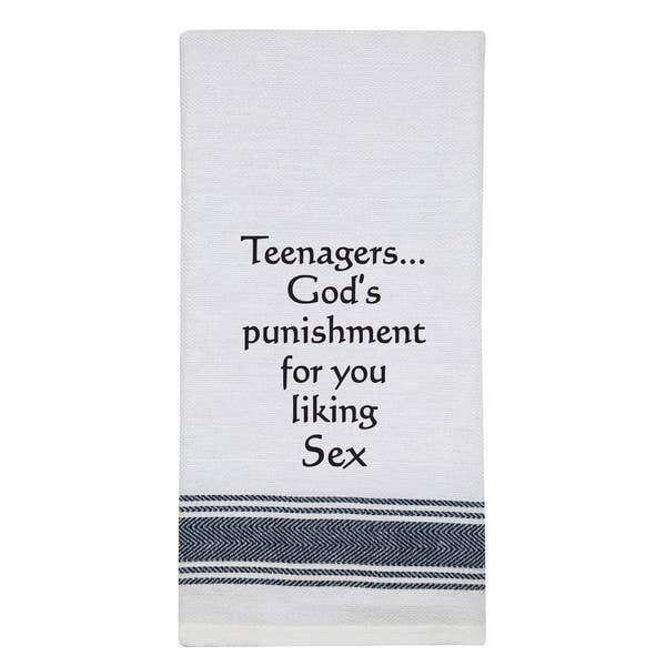 NEW BB-T-164 White Kitchen Towel "Teenagers..."