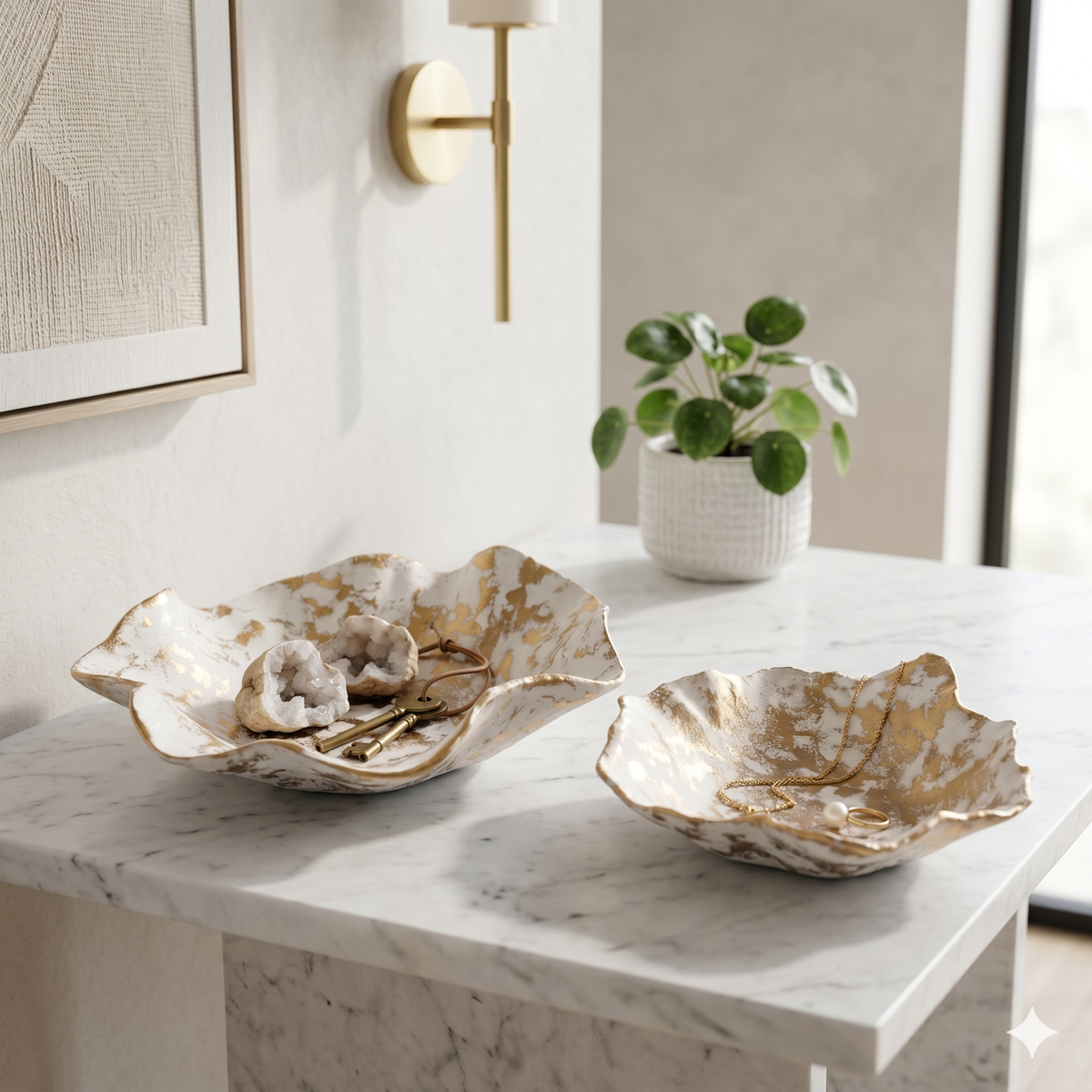Small Gold and White Bowl