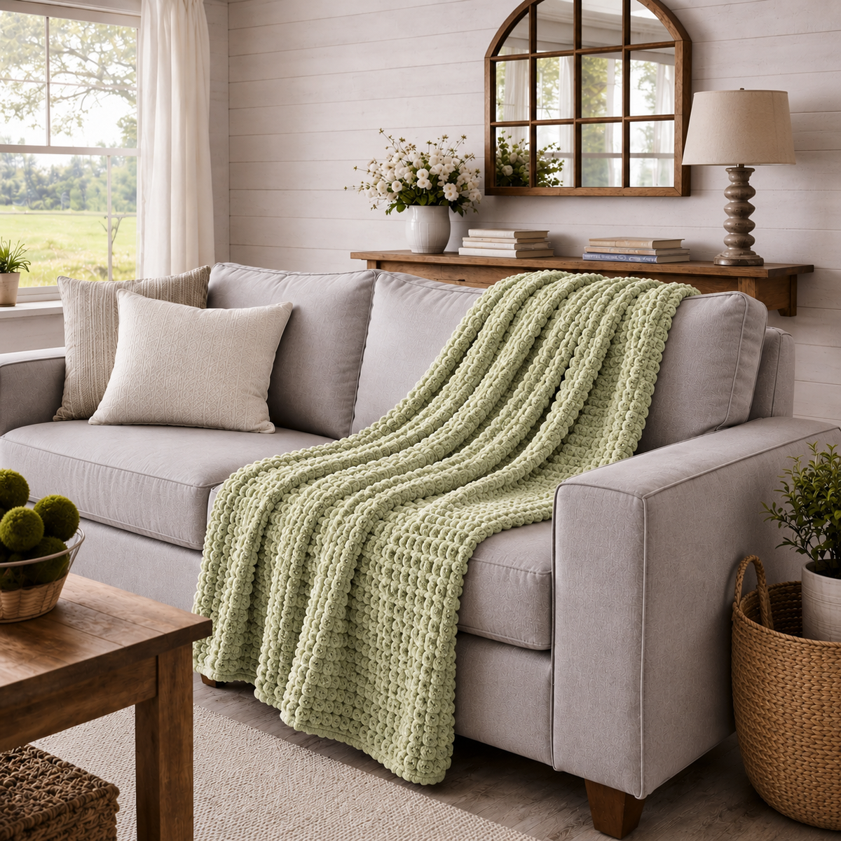 Textured Waffle Large Throw Blanket - 60"x80"