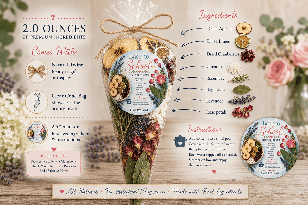 Back to School Simmer Blend | 2 oz Botanical Stovetop Simmer
