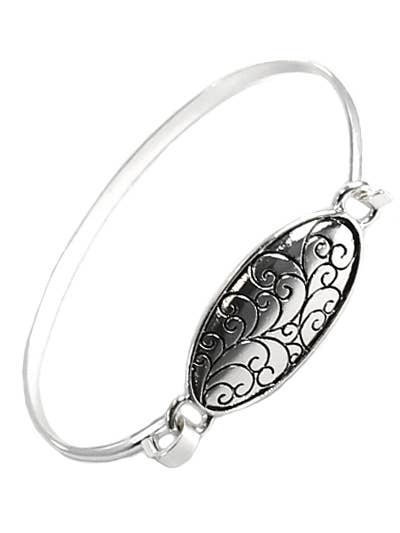 FR5559 Filigree Oval Metal Casting Bangle
