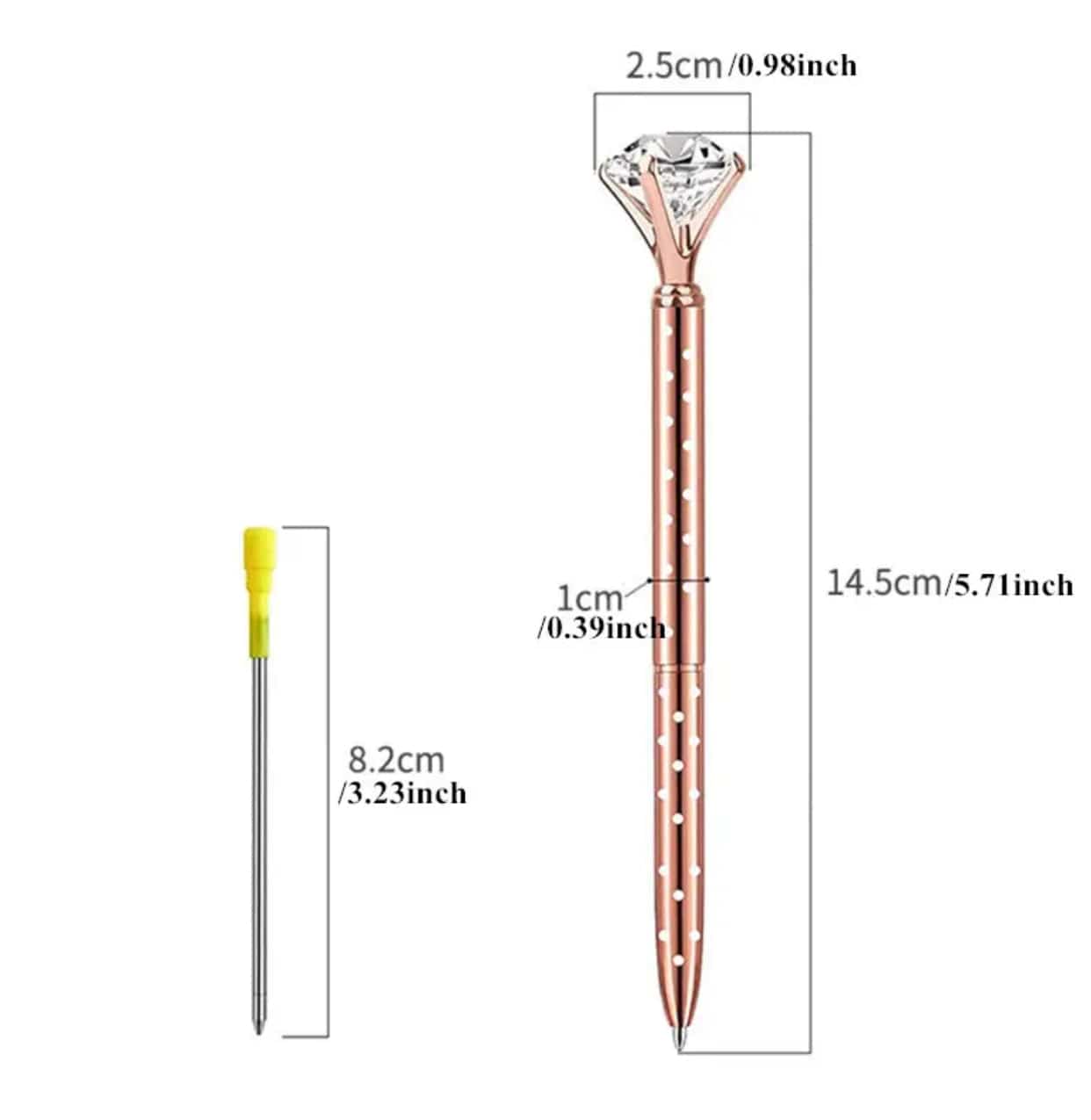 Rose Gold Jewel Top Pens