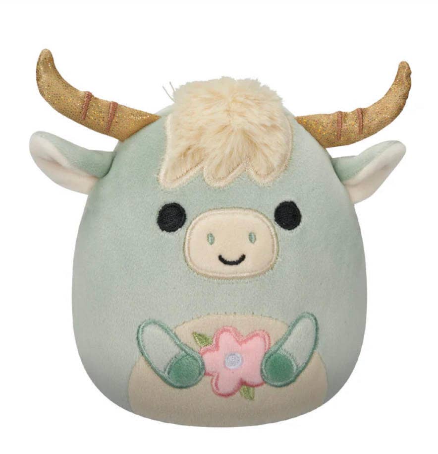 5" Armie Highland Cow w/Flower