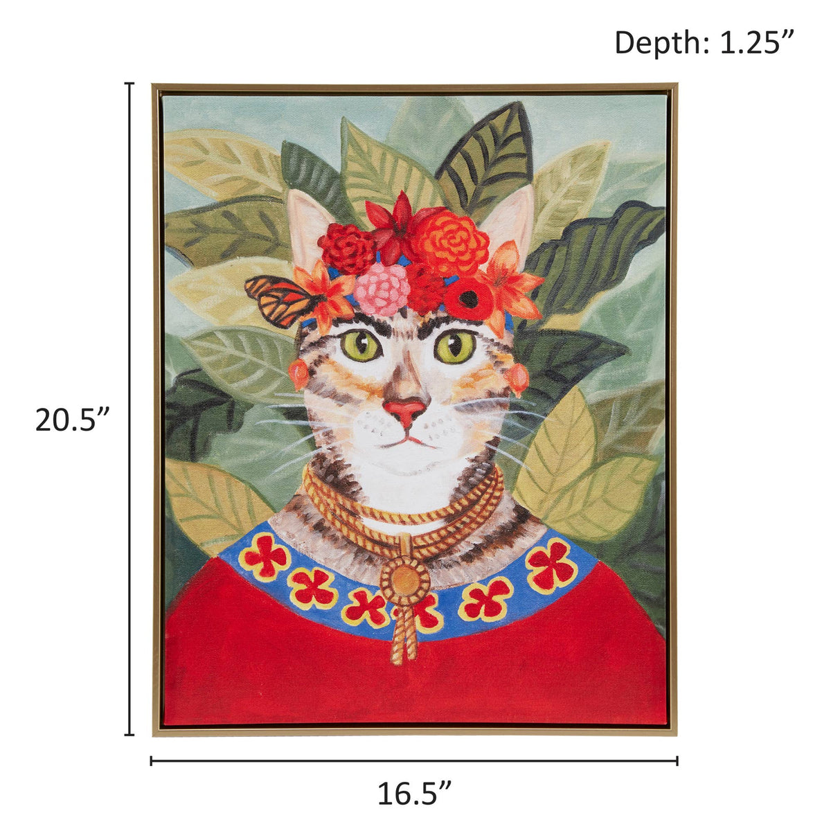 Royal Pet Portrait Framed Canvas Wall Art, Bohemian Cat