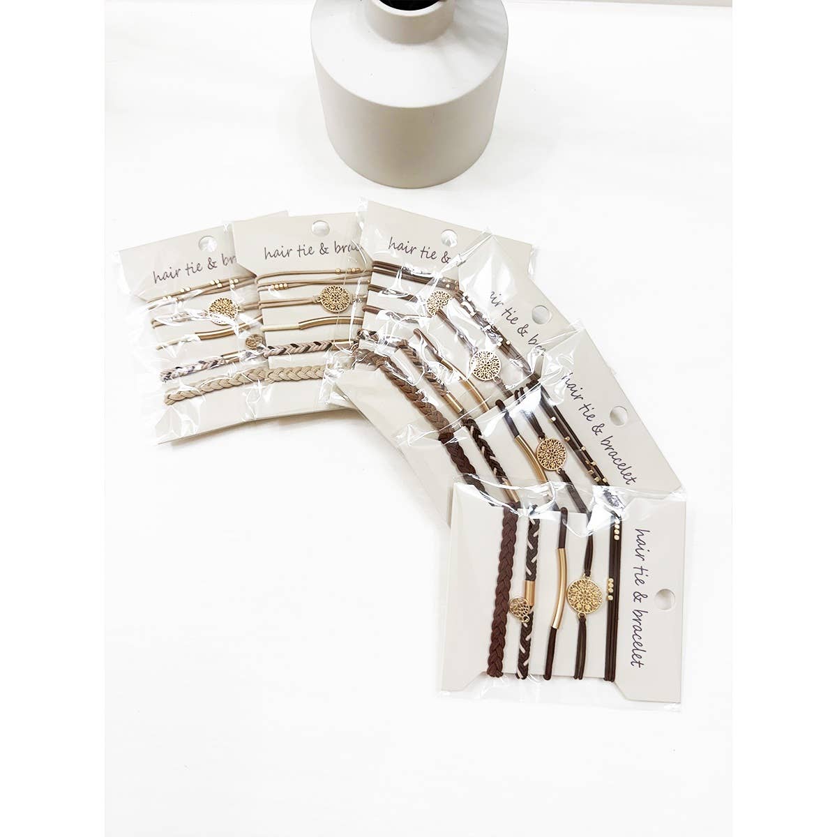 Neutral Tone Boho Inspired Hair Tie Bracelets