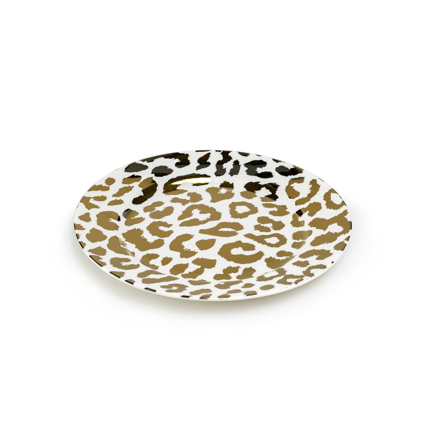 Gold Leopard 8" Fine Porcelain Dessert Plate