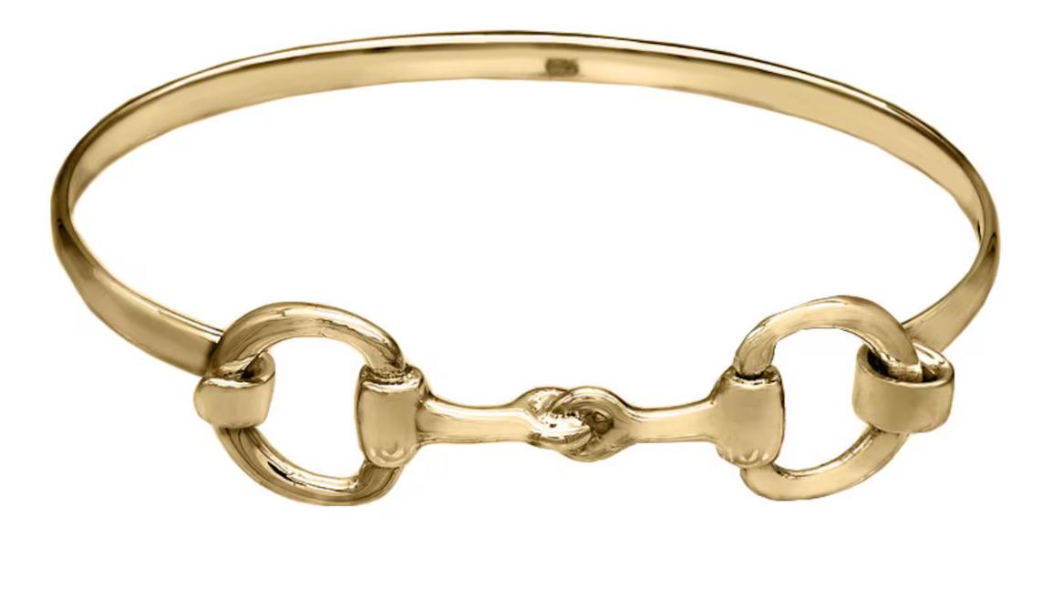 Snaffle Cuff Bangle Bracelet- Brass