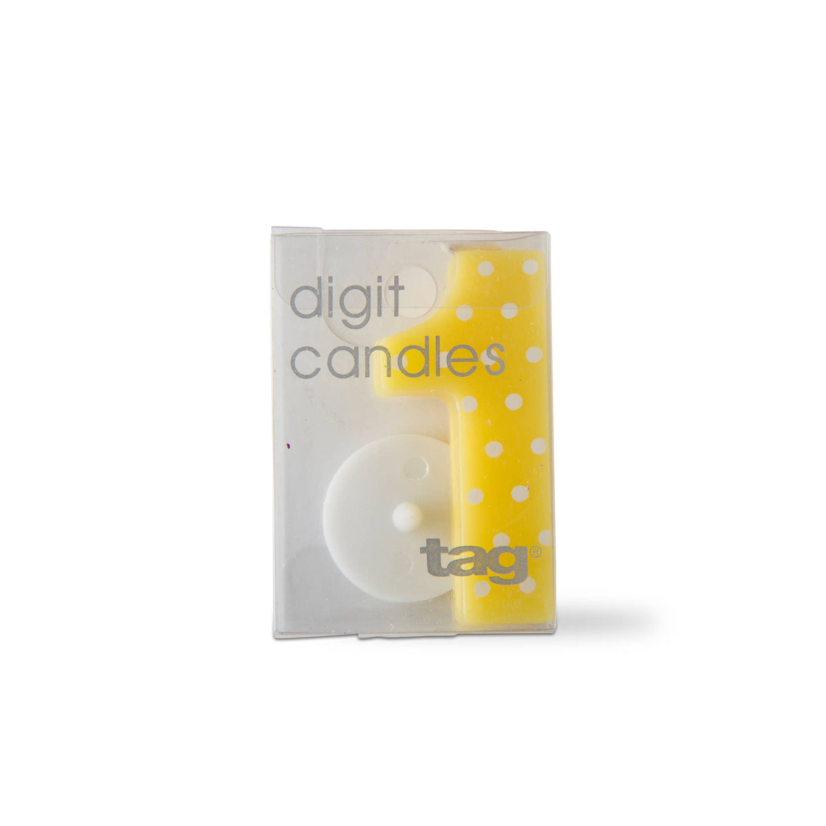 One Digit Party Candle Dots Yellow Multi Paraffin Wax