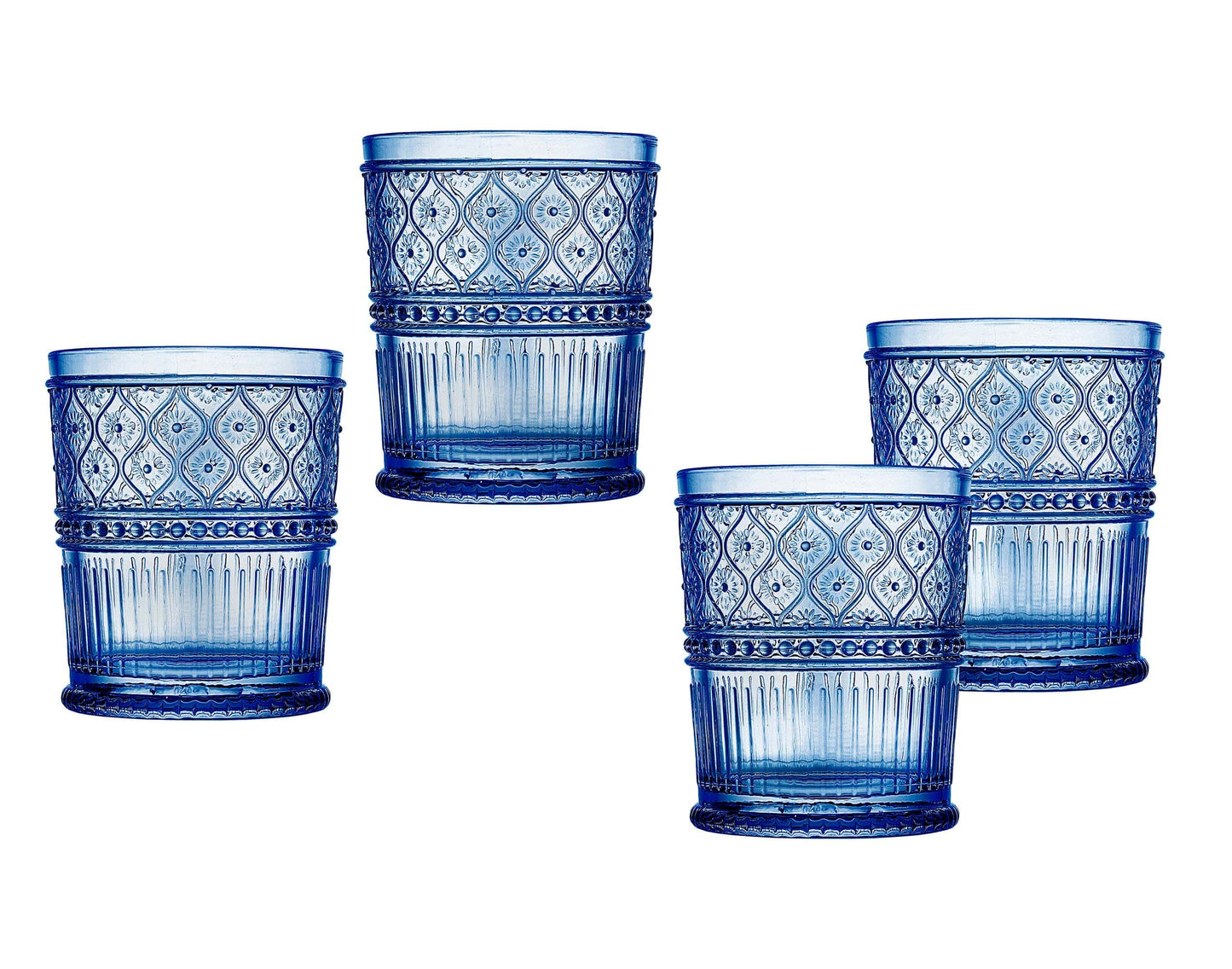 Claro Blue Double Old Fashion, Set of 4