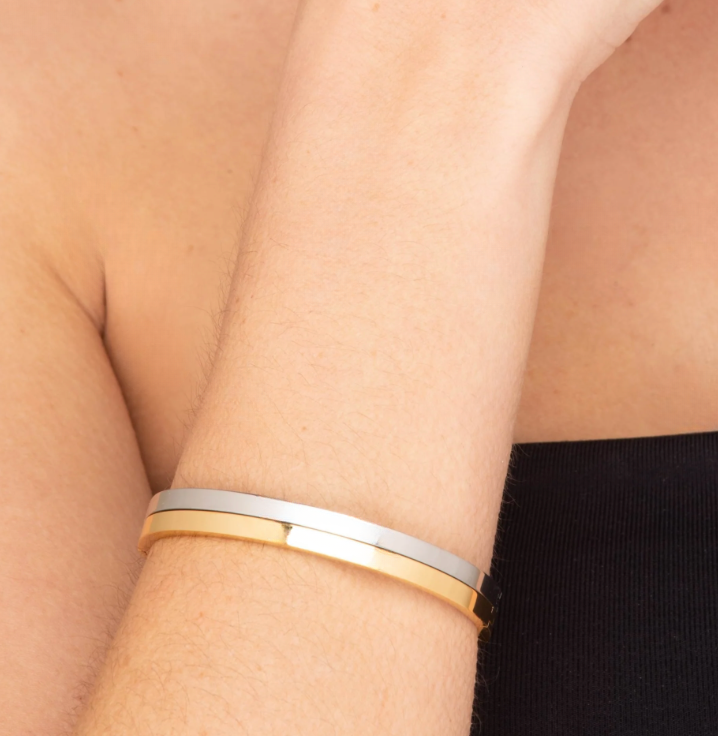 Gwen-Hinge Bangle 14K Gold Waterproof PVD