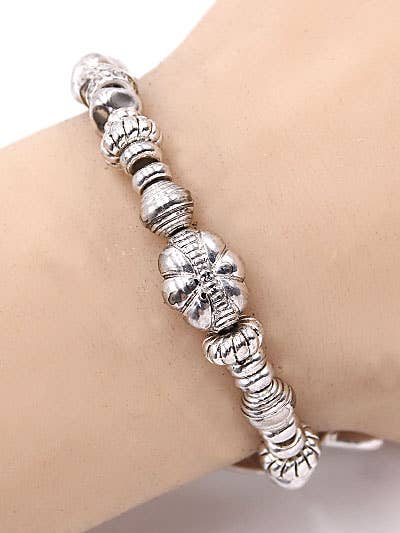 FR2149 Silver Metal Dragonfly Stretch Toggle Bracelet