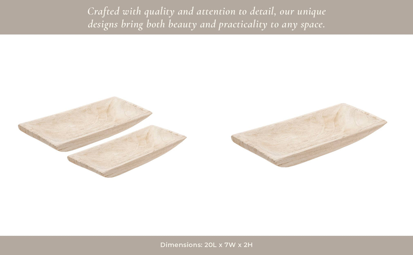 White 15in. Wooden Rectangular Coastal Trays