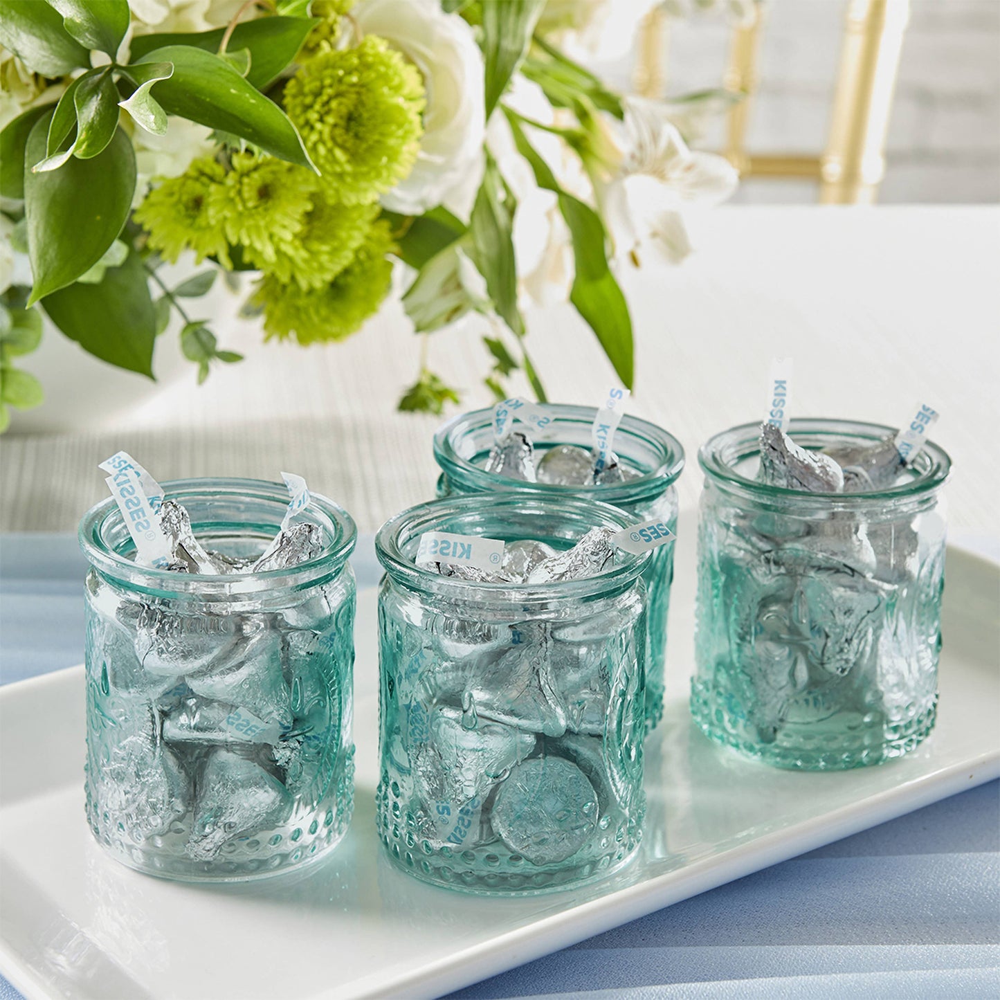 "Vintage" Blue Glass Tea Light Holder