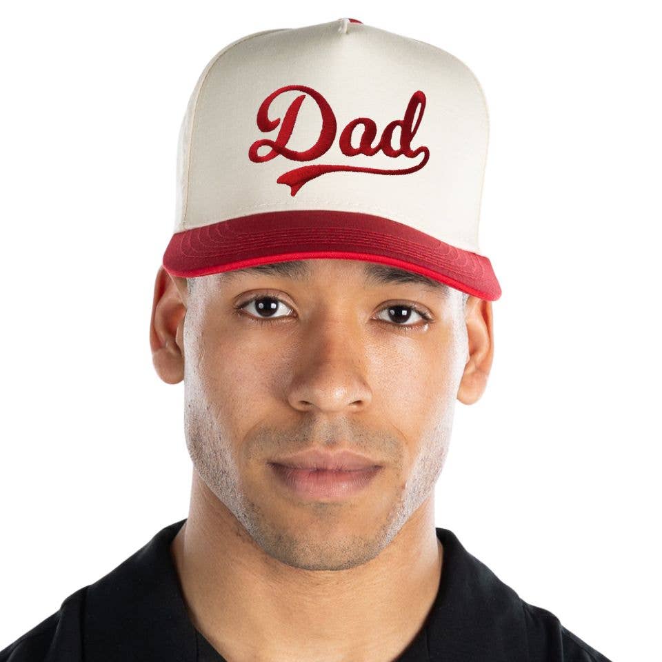 Two Tone Cap - Dad (White/Red)