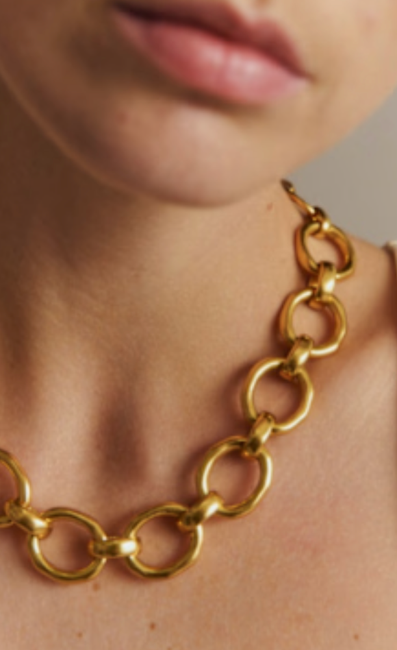 Maggie- Oval Link 18K Gold Necklace Waterproof