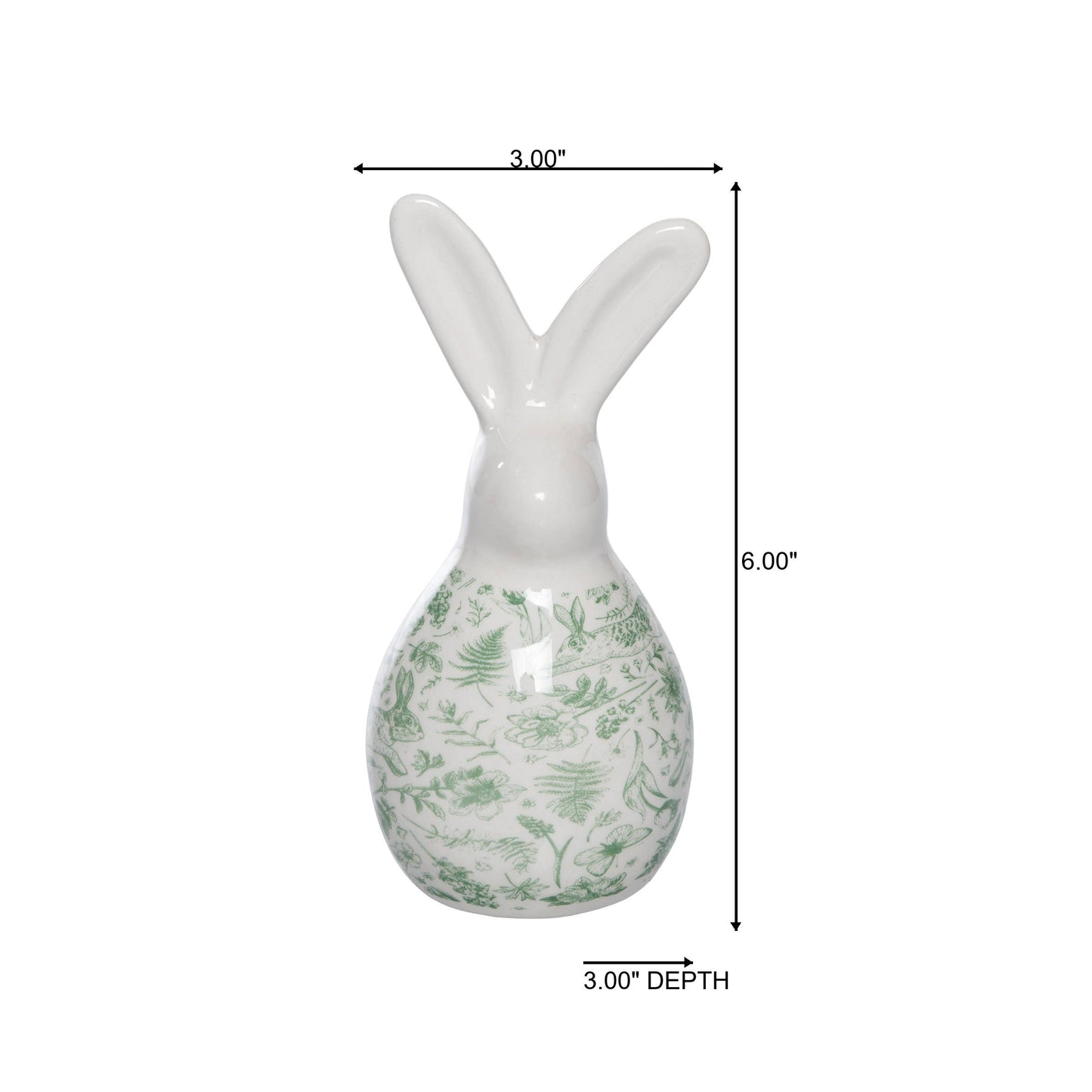 Rustic White Rabbit Figurine - Ceramic Easter Decor