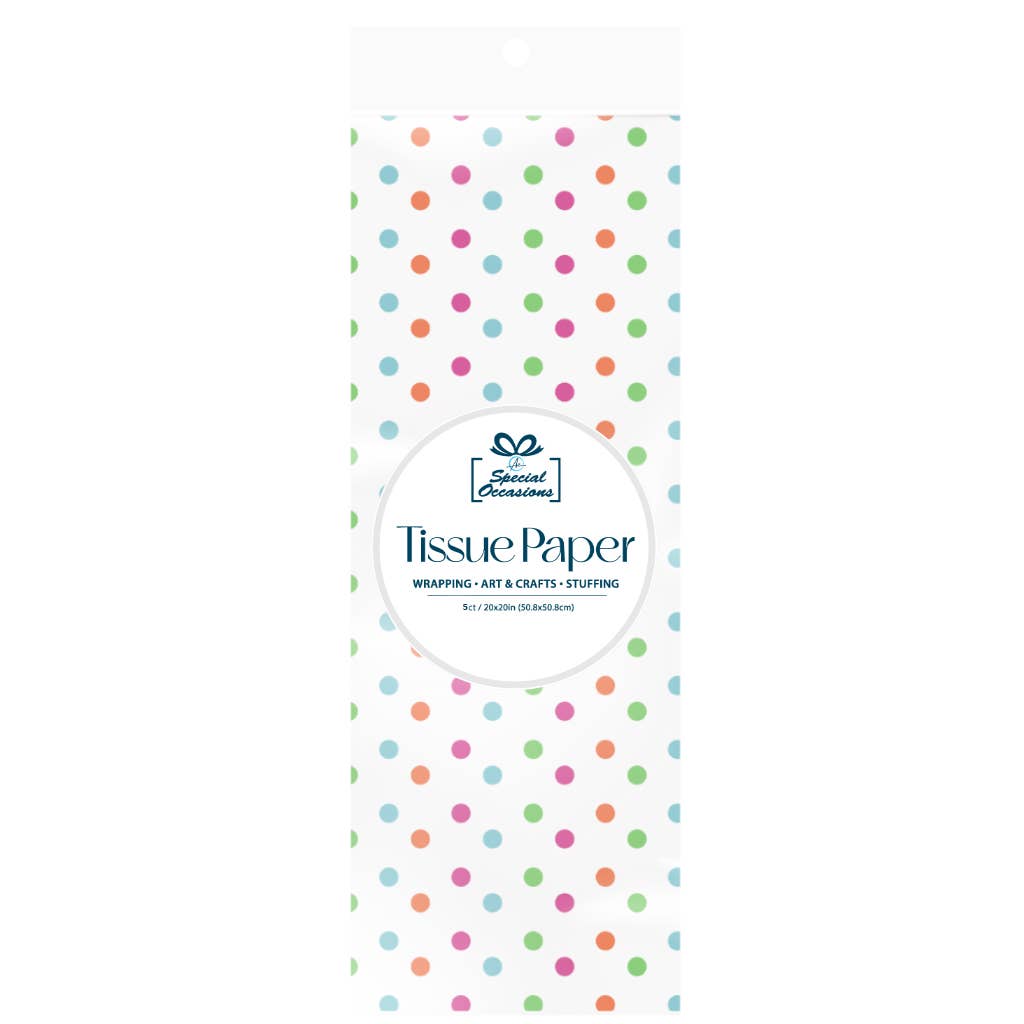 Birthday Tissue Paper, 5 Sheets, 20x20in - 3 Designs