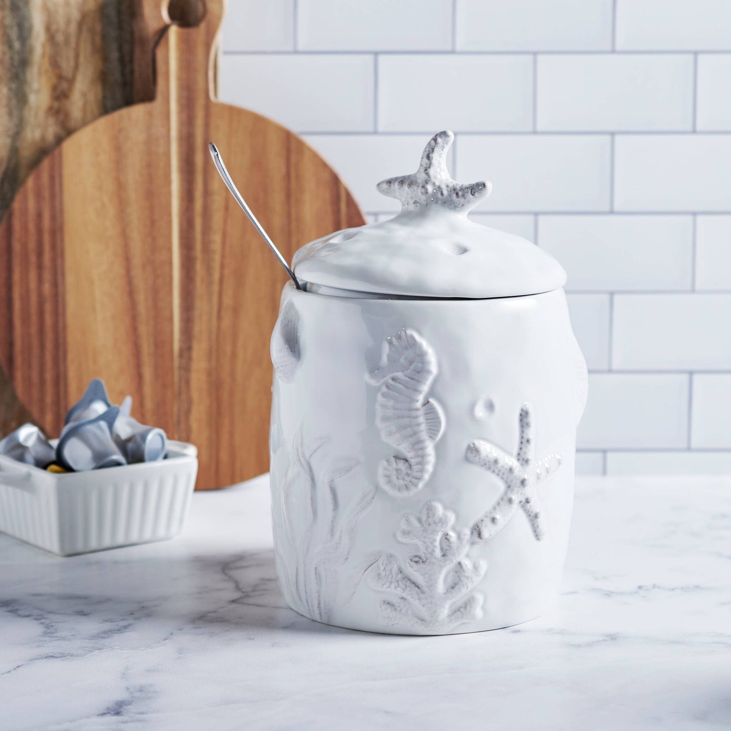 Embossed Beach Canister