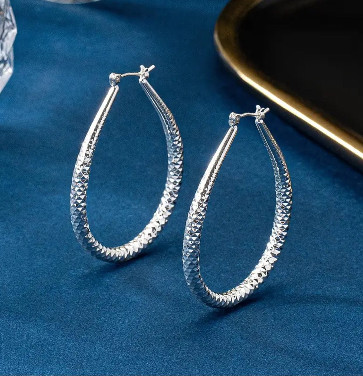 Water Drop Design Hoop Earrings