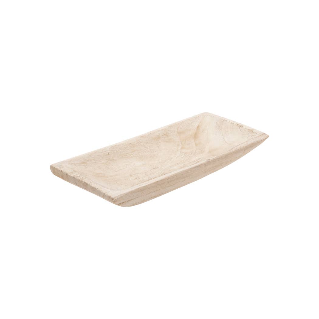 White 15in. Wooden Rectangular Coastal Trays