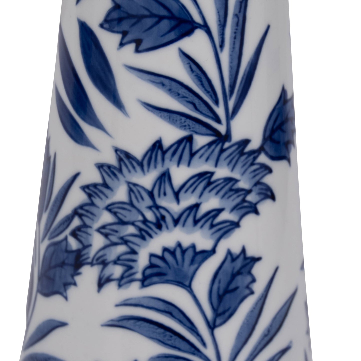 Blue/White 12 in. Porcelain Chinoiserie Candle Holder