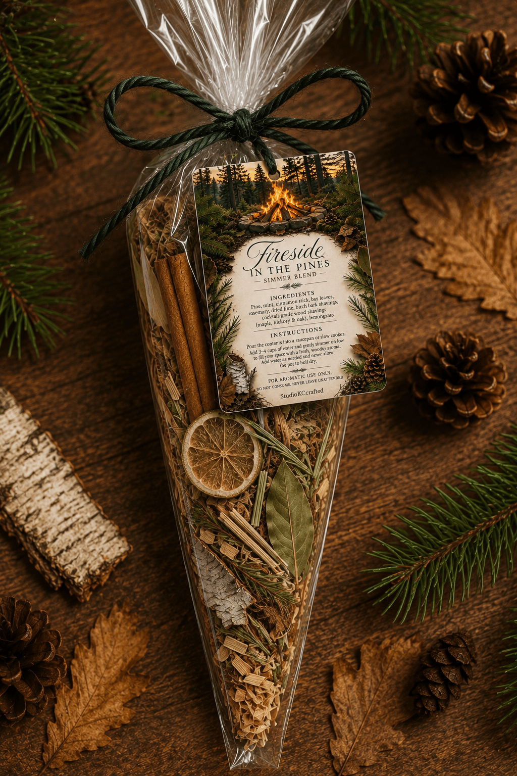 Fireside in the Pines Simmer Blend | Woodsy Pine, Birch Bark