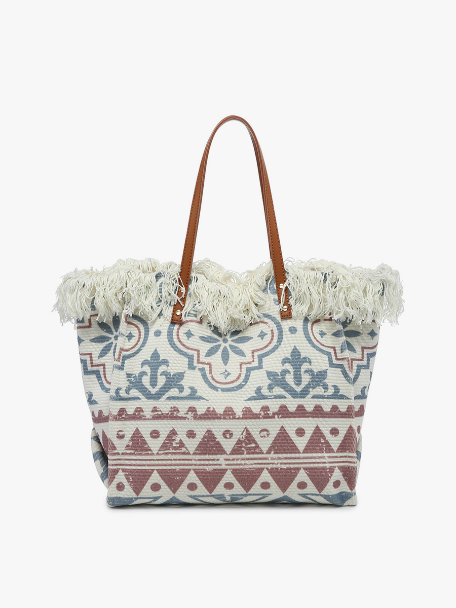 M2091 Madison Handwoven Fringe Tote – Woven Cotton Bag