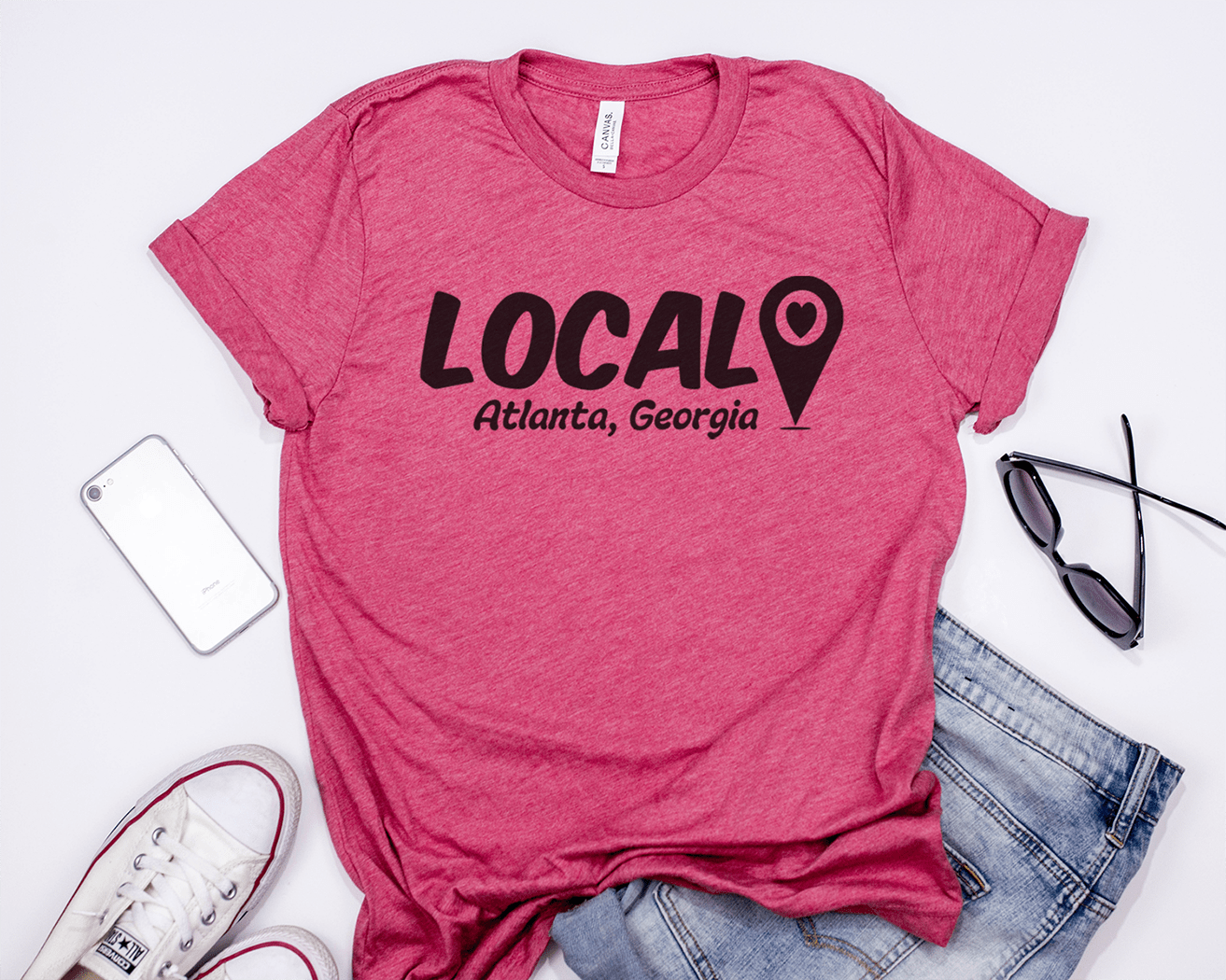 Sip and Shop Map Pin Tee