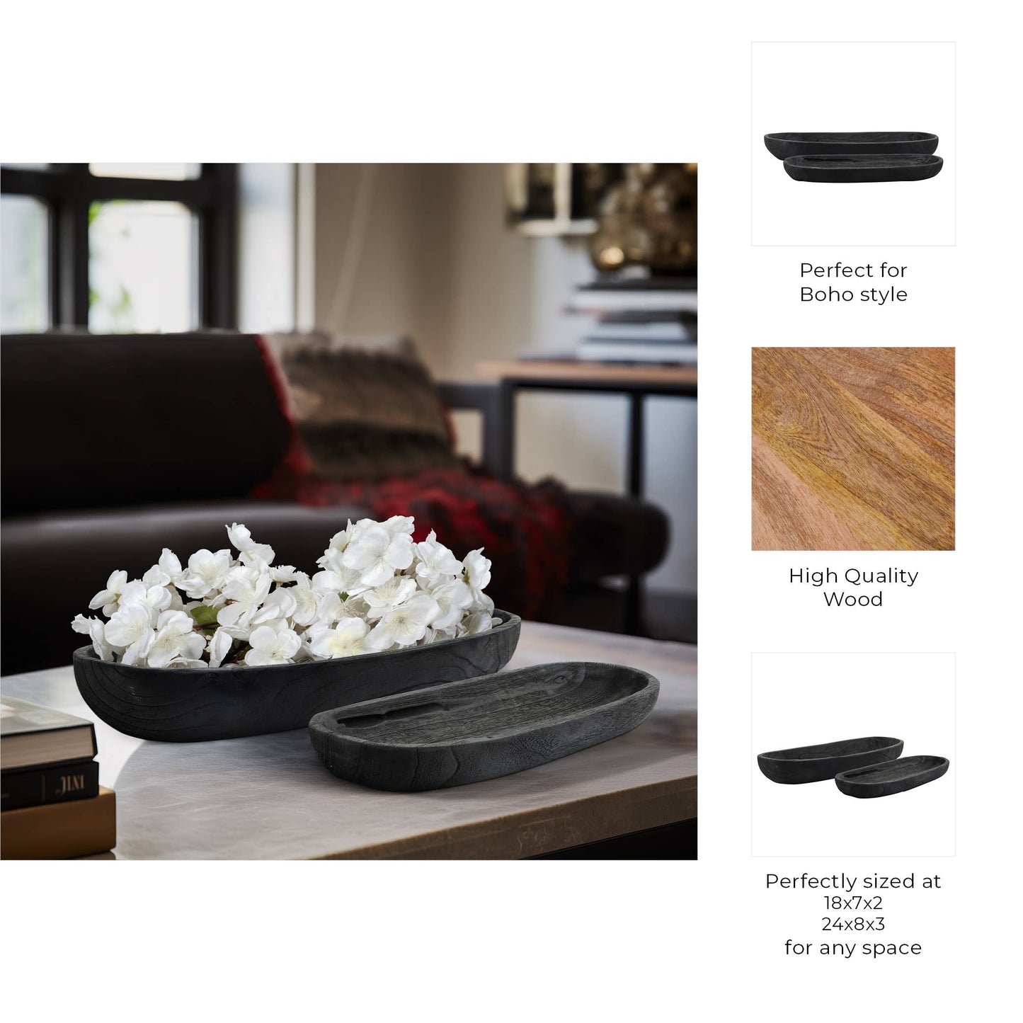 Black 18. Wood Oval