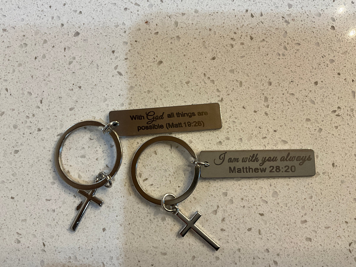 Silver Faith Based KeyChain