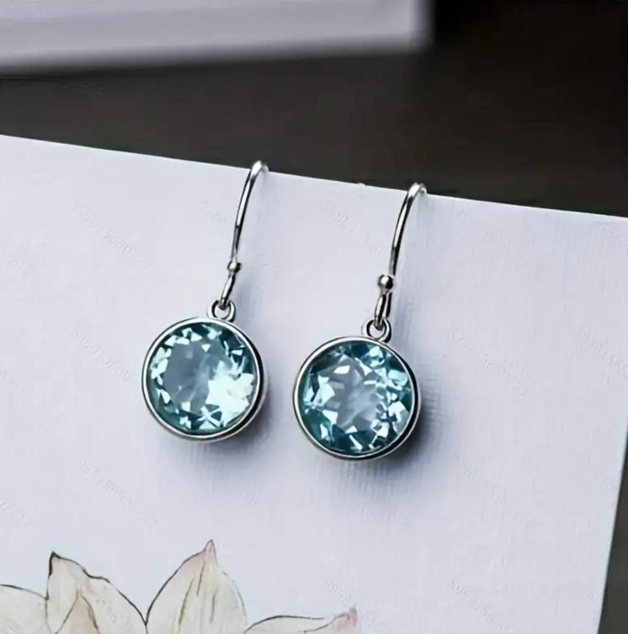 Blue Gem Earrings
